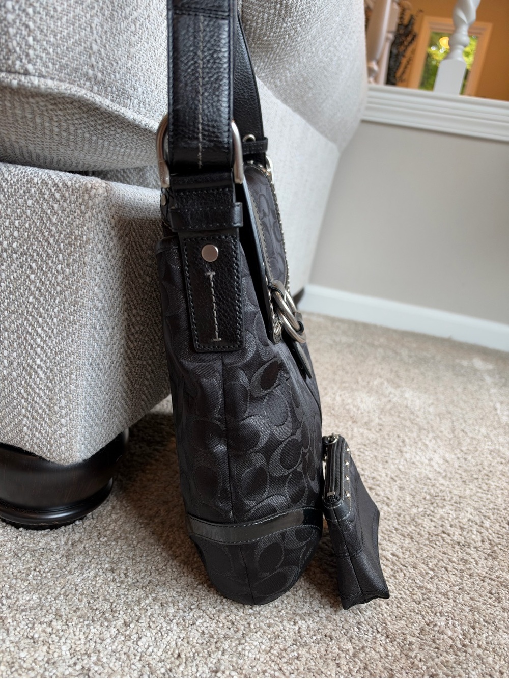 Coach 2008 Metallic Signature Studded Shoulder Bag + Matching Mini Skinny - Picture 4 of 8